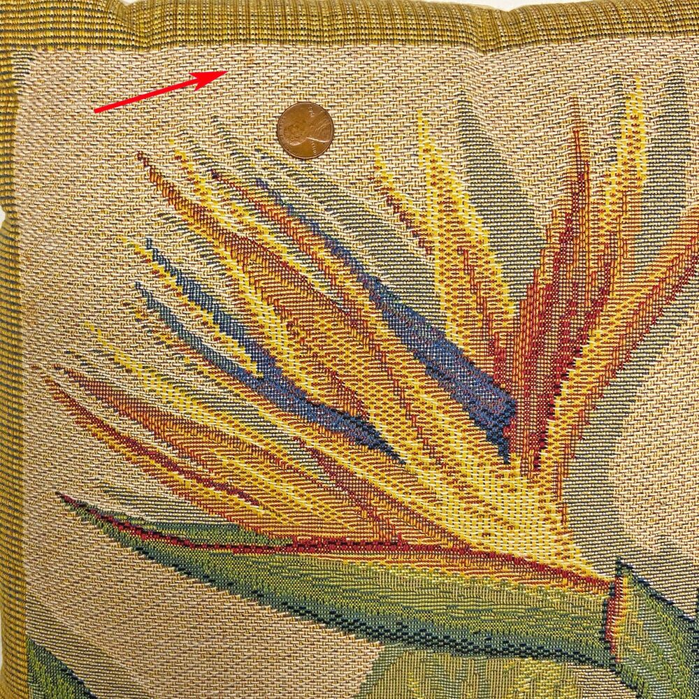 Gobelins Art Tapestry Bird of Paradise Flower Pillow Case 13-in Square Belgium - Picture 6 of 7